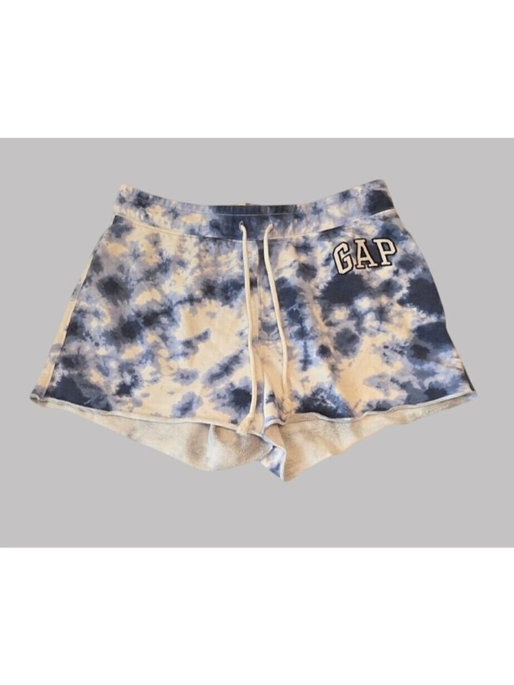 GAP Women’s Blue & White Tie Dye Fleece Sweat Shorts - Size Medium